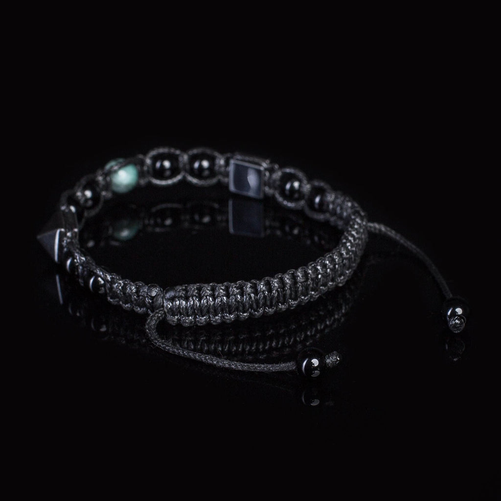 Men's bracelet with emerald, black tourmaline, hematite, blue tiger's eye. Bracelets • Matching bracelet.
