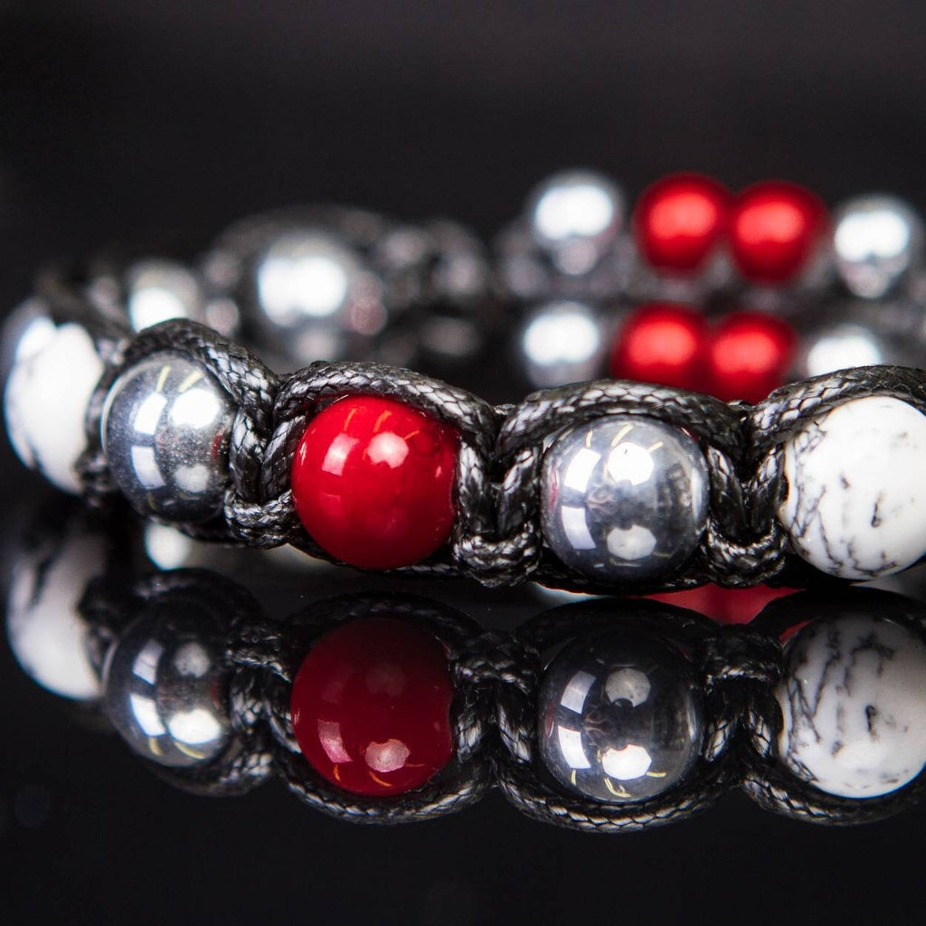 Red Coral Bracelet for Men Unisex : Exclusive Protection and Balance Jewelry • Red Gemstone Bracelet • Mindfulness Jewelry • Gift for Him