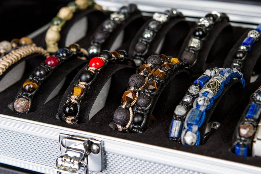 Men’s Protection Bracelet with Lapis Lazuli, Onyx, Hematite & Jasper – Clarity, Stability, Inner Strength Gift for son