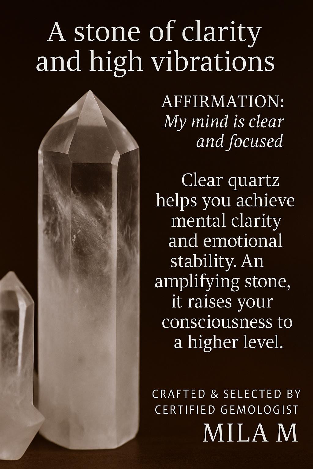Clear Quartz Power Bracelet • Spiritual Amplifier • Master Healer Crystal • Pure Energy Men’s Bracelet • Manifestation and Focus • Handmade