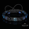 Premium Men's Bracelet. Blue Topaz, Black Tourmaline, Kyanite and Sodalite. Adjustable Bracelet for Men.