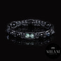 Mens Emerald Bracelet: Black Tourmaline, Tiger Eye & Hematite Amulet