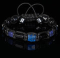 Real gemstone bracelet, blue lapis lazuli bracelet for men. Adjustable men's bracelet with precious stones. Gift for husband with meaning