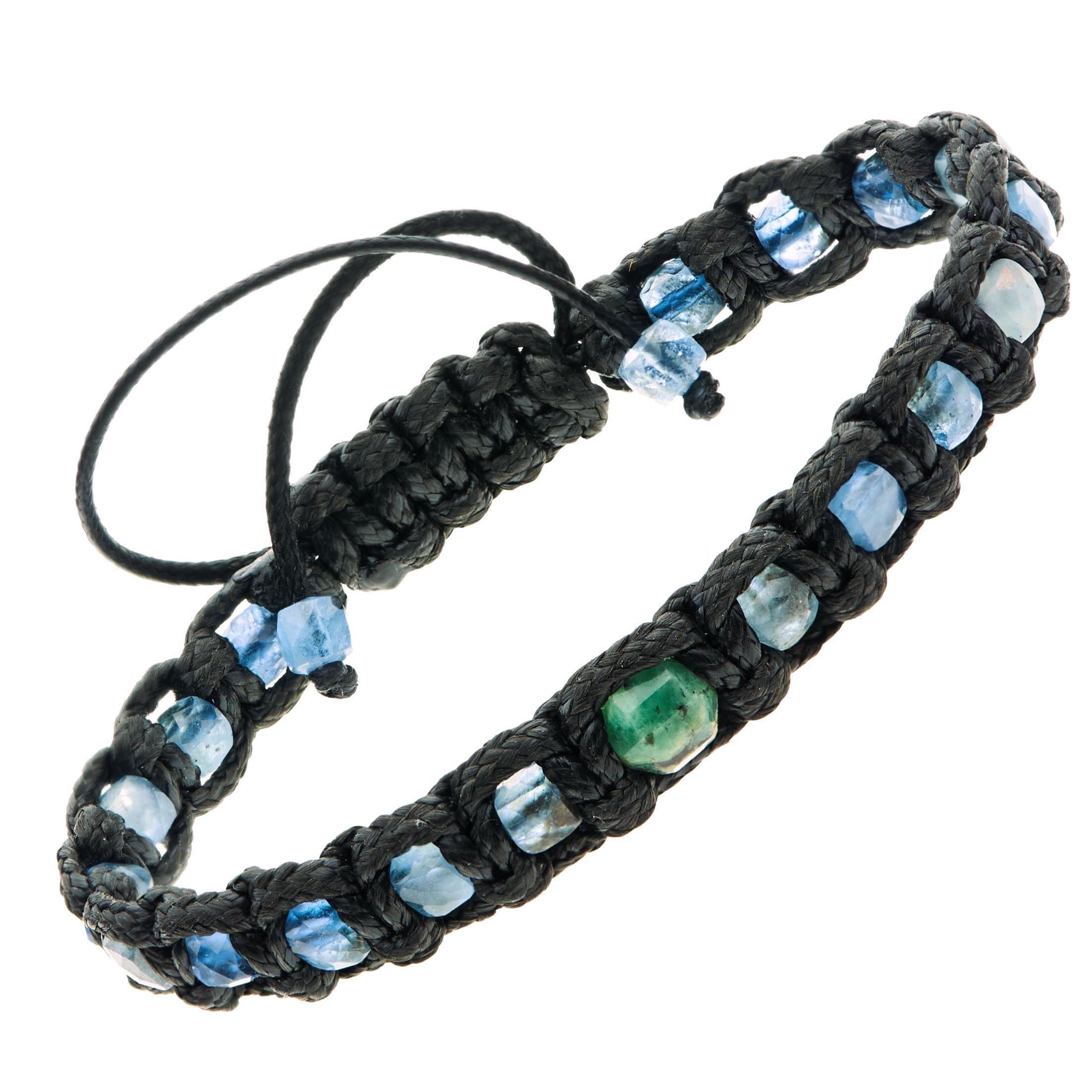 Emerald Aquamarine Bracelet for Men | Natural Stones | Protection  • Heart Power, Taurus Gemini Cancer Zodiac Bracelet