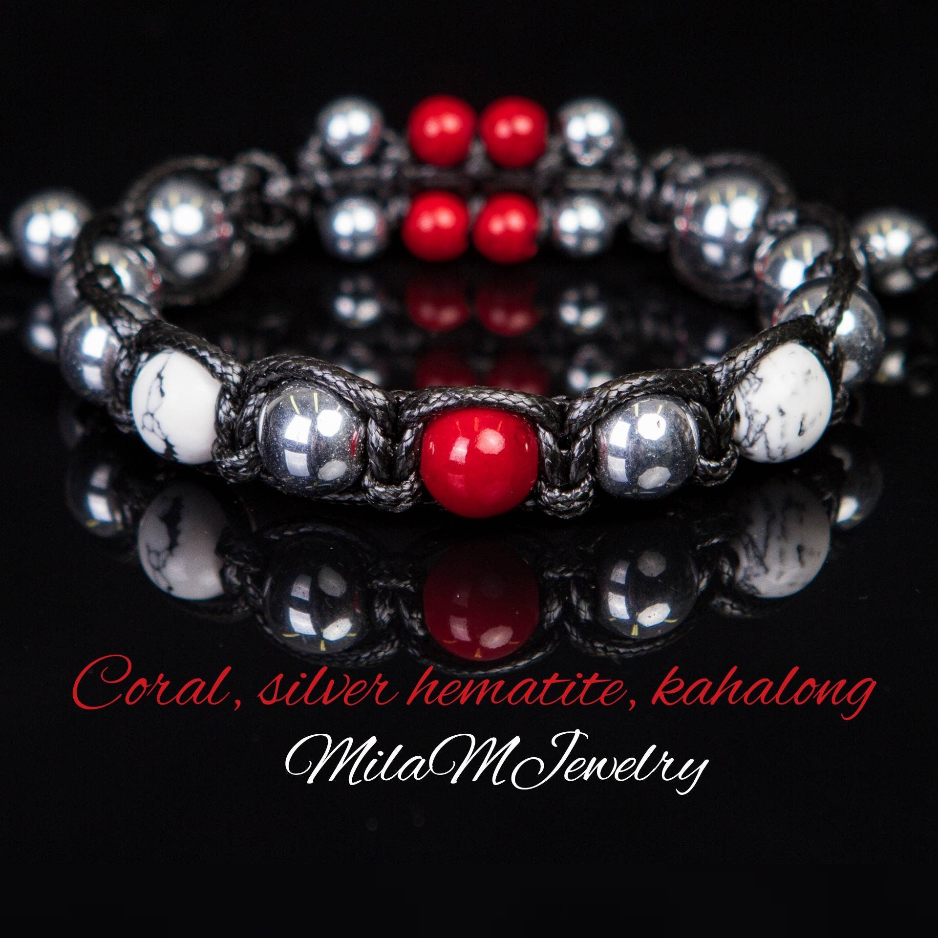 Red Coral Bracelet for Men Unisex : Exclusive Protection and Balance Jewelry • Red Gemstone Bracelet • Mindfulness Jewelry • Gift for Him