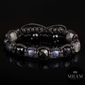 Men's Sapphire Bracelet • Black Tourmaline, Labradorite & Kyanite