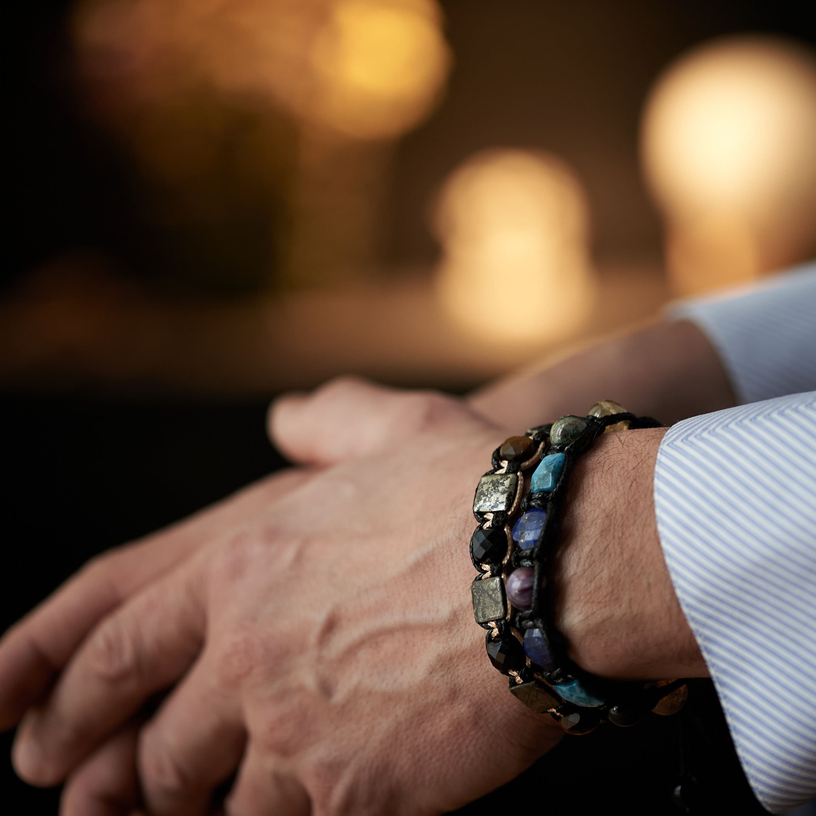 Pyrite & Black Tourmaline Bracelet: Abundance Wealth Gemstone Jewelry