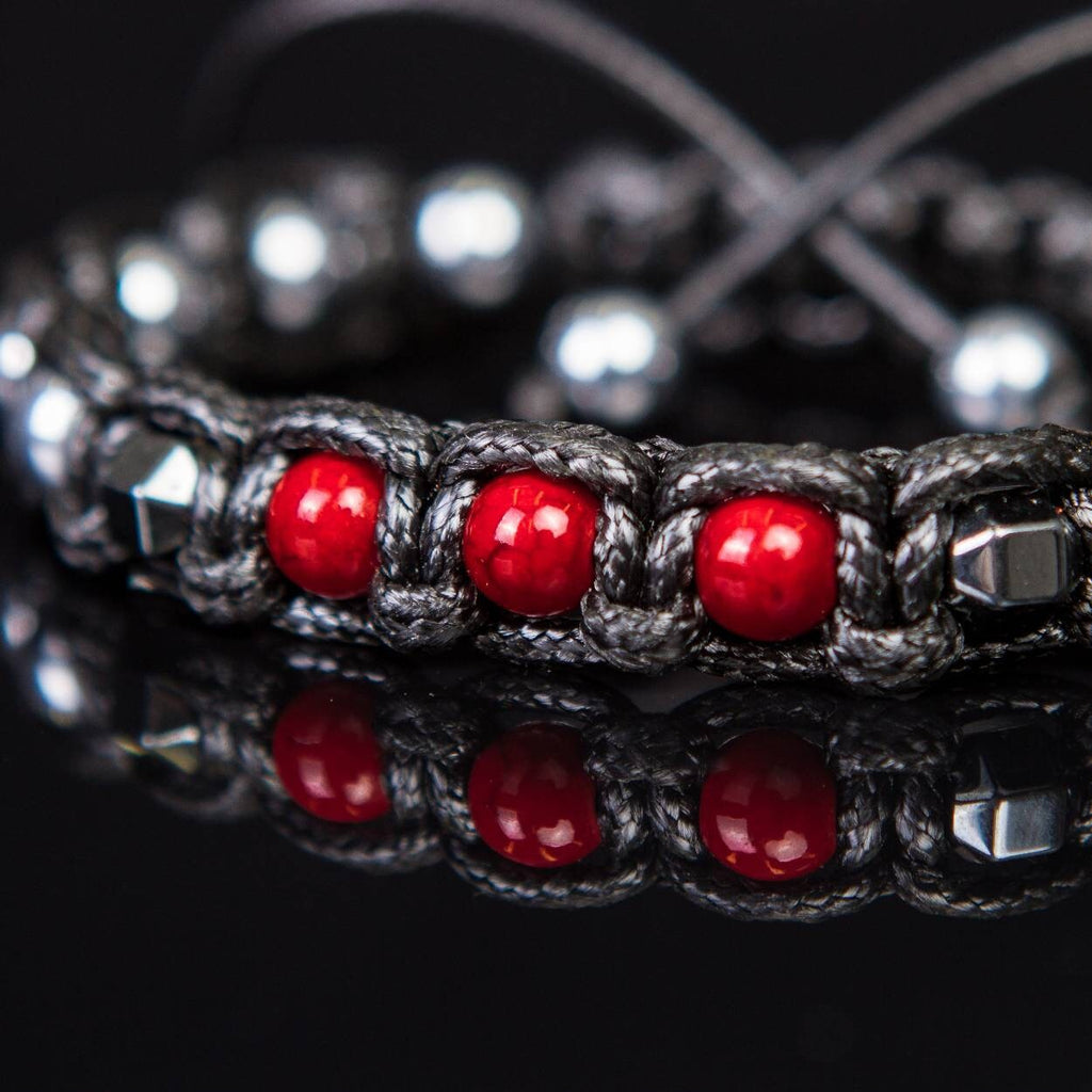 Red Coral Bracelet for Men Unisex : Exclusive Protection and Balance Jewelry • Red Gemstone Bracelet • Mindfulness Jewelry • Gift for Him
