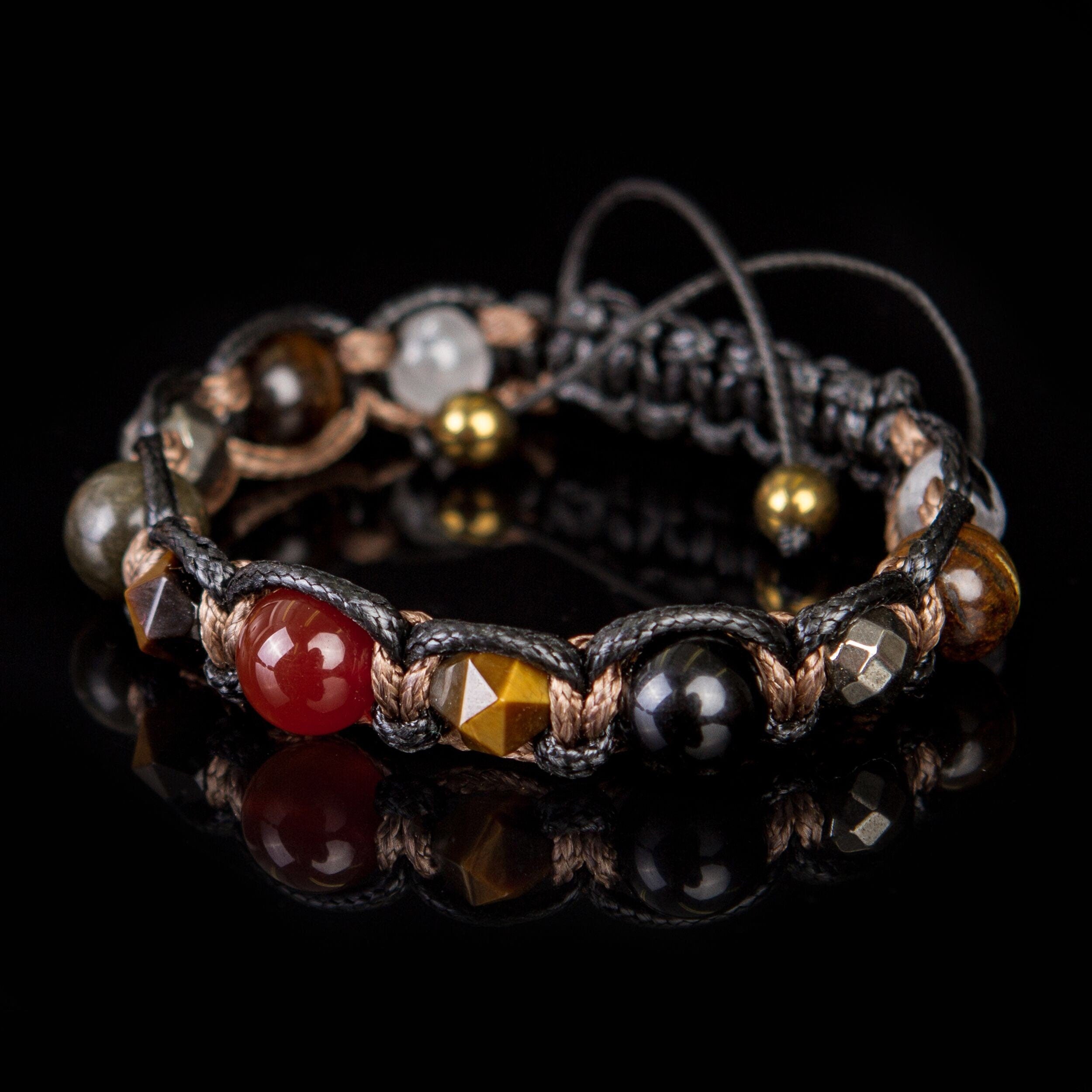 Men’s Strength Bracelet – Carnelian, Tiger Eye & Pyrite, Confidence Energy, Handmade Gift for Him, Protection Jewelry
