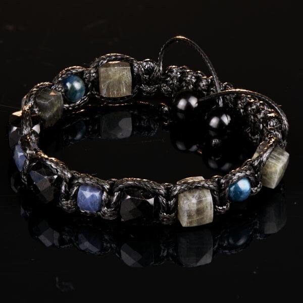 Men's Sapphire Bracelet • Black Tourmaline, Labradorite & Kyanite