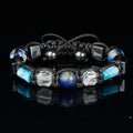 Men’s  Lapis Lazuli, Apatite, Quartz, Hematite – Career Focus, Inner Strength, Energy Shield Protection Bracelet –