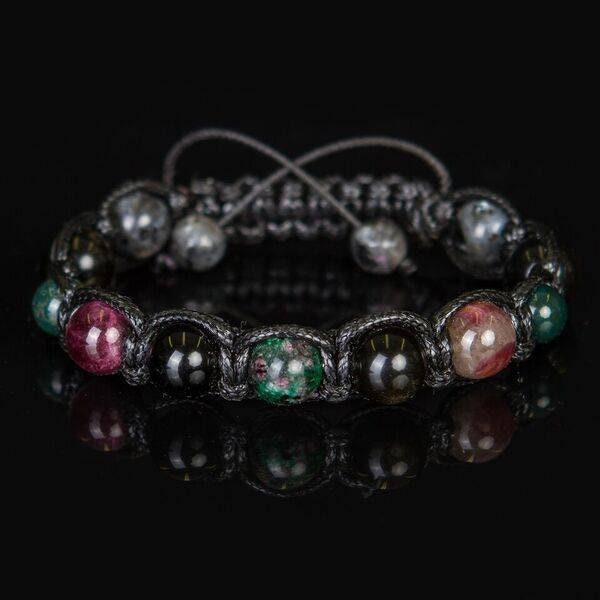 Protection bracelet for men Black tourmaline, anyolite, bloodstone bracelet men Gift for husband Exclusive Luxury bracelet stone  prosperity