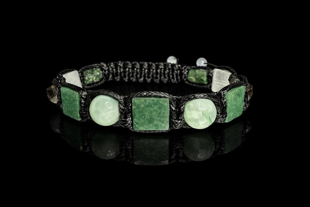 Men's Green Aventurine Healing Crystal Bracelet, Protection, Clarity, Growth Stones