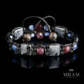 Stylish Men's Bracelet with Labradorite, Sodalite, Red Chalcedony | Natural Stone Jewelry