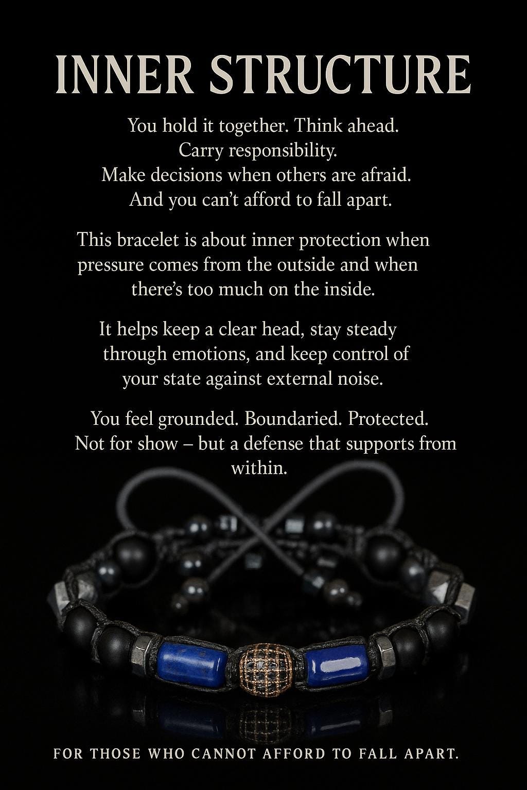 Men’s Protection Bracelet with Lapis Lazuli, Onyx, Hematite & Jasper – Clarity, Stability, Inner Strength Gift for son