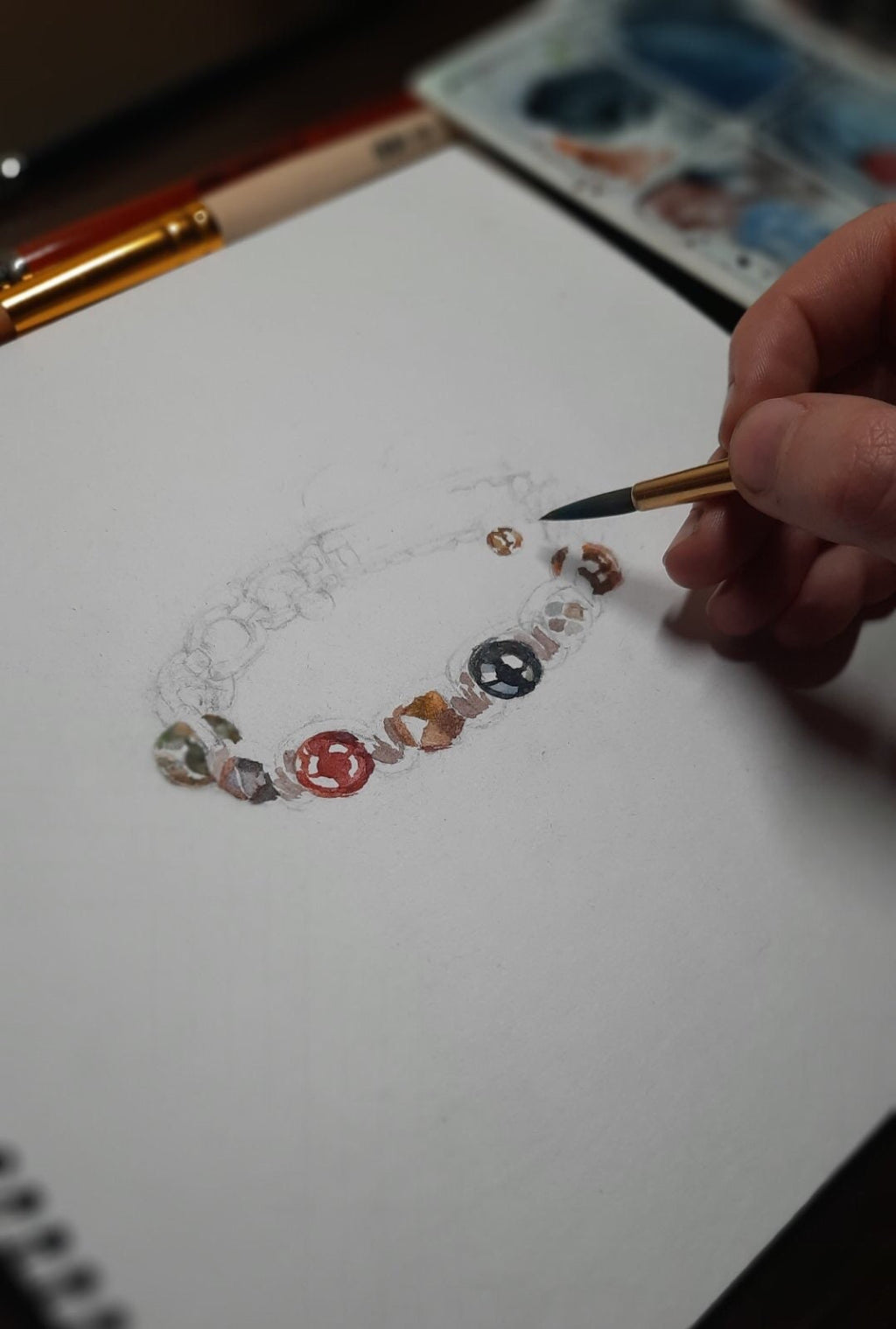 Men's Gemstone Bracelet, Citrine, Carnelian, Amethyst