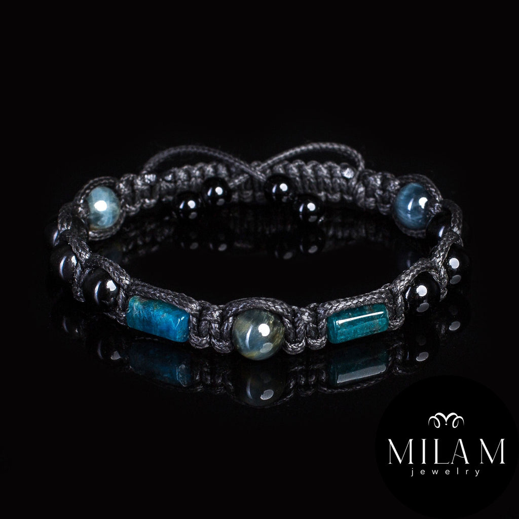 Black Tourmaline Protection Bracelet • Seraphinite Balance Bracelet • Grounding Energy Jewelry • Gift for Him