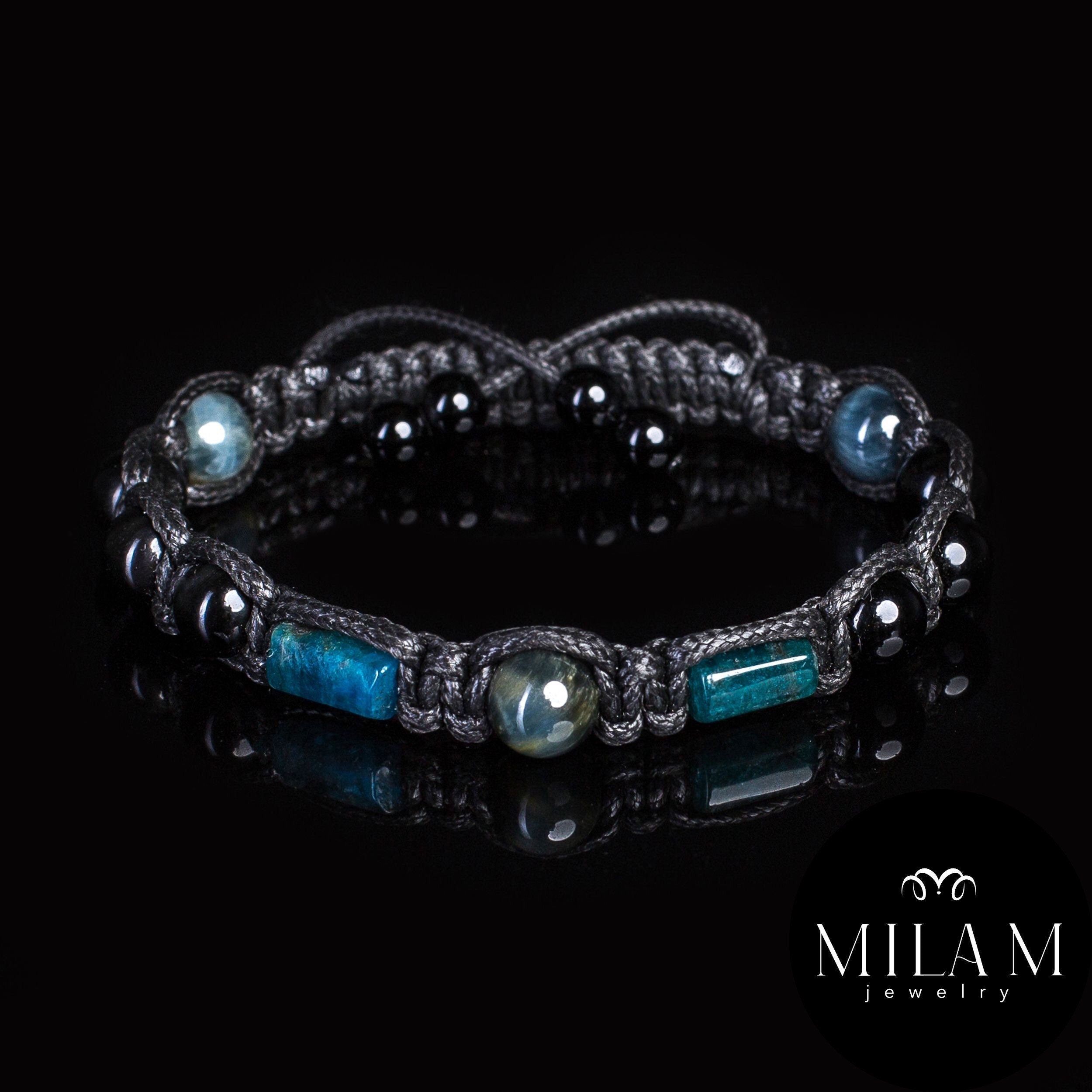 Black Tourmaline Protection Bracelet • Seraphinite Balance Bracelet • Grounding Energy Jewelry • Gift for Him