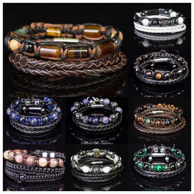 Custom Mens Bracelet beads gemstones, silver, gold with Healing Powers Special Meaning • Personal Touch  Expert Advice