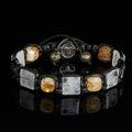 Mens Bracelet Pyrite Abundance Bracelet – Zodiac Protection Talisman with Citrine, Quartz Seraphinite. Cancer Zodiac Bracelet