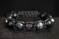 Men's bracelet diamond Black beads hematite, lavrikite, black onyx, zirconium. Gift for men