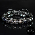Men's Braided Bracelet: Hawk's Eye, Imperial Jasper, Hematite