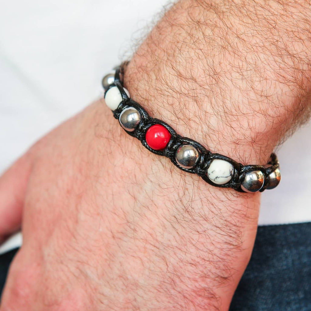 Red Coral Bracelet for Men Unisex : Exclusive Protection and Balance Jewelry • Red Gemstone Bracelet • Mindfulness Jewelry • Gift for Him