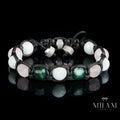 Aquamarine, Rose Quartz & Fuchsite Bracelet for Men – Natural Healing Stones Jewelry – Unisex Spiritual Gift