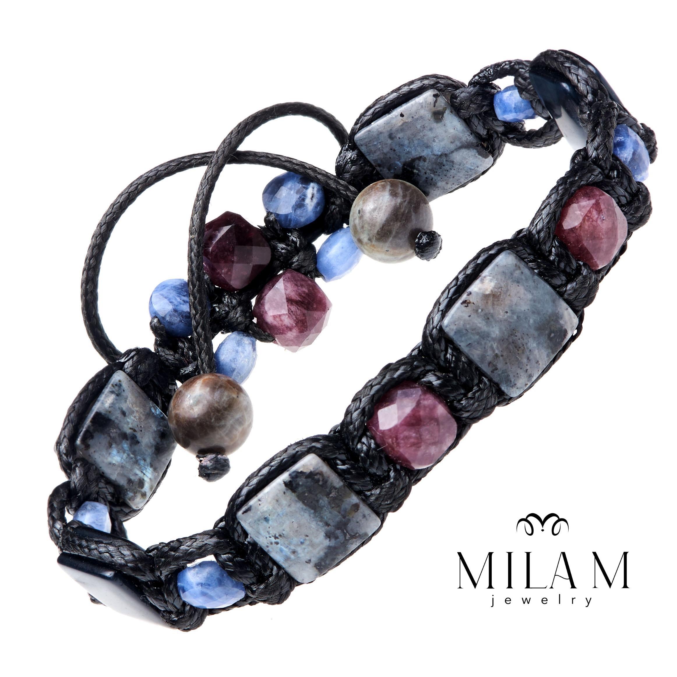 Sagittarius Power Bracelet | Labradorite, Sodalite & Red Chalcedony | Natural Stone Gift for Sagittarius
