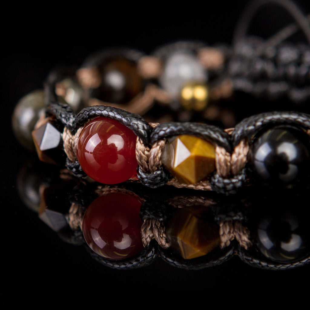 Men’s Strength Bracelet – Carnelian, Tiger Eye & Pyrite, Confidence Energy, Handmade Gift for Him, Protection Jewelry