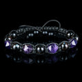 Amethyst • Unisex Bracelet for Men and Women. Men's Bracelet. Purple-black stones, 8 mm beaded bracelet for him. Gift for dad