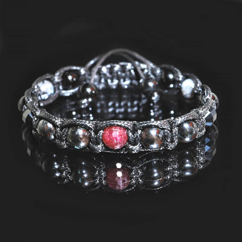 Men's Bracelet Real Ruby Black Tourmaline Gemstone Hand Jewelry • Spiritual Jewelry For Men • Passionate Gift For Men