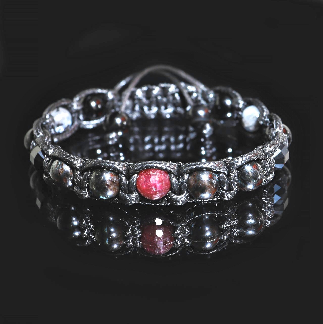Men's Bracelet Real Ruby Black Tourmaline Gemstone Hand Jewelry • Spiritual Jewelry For Men • Passionate Gift For Men