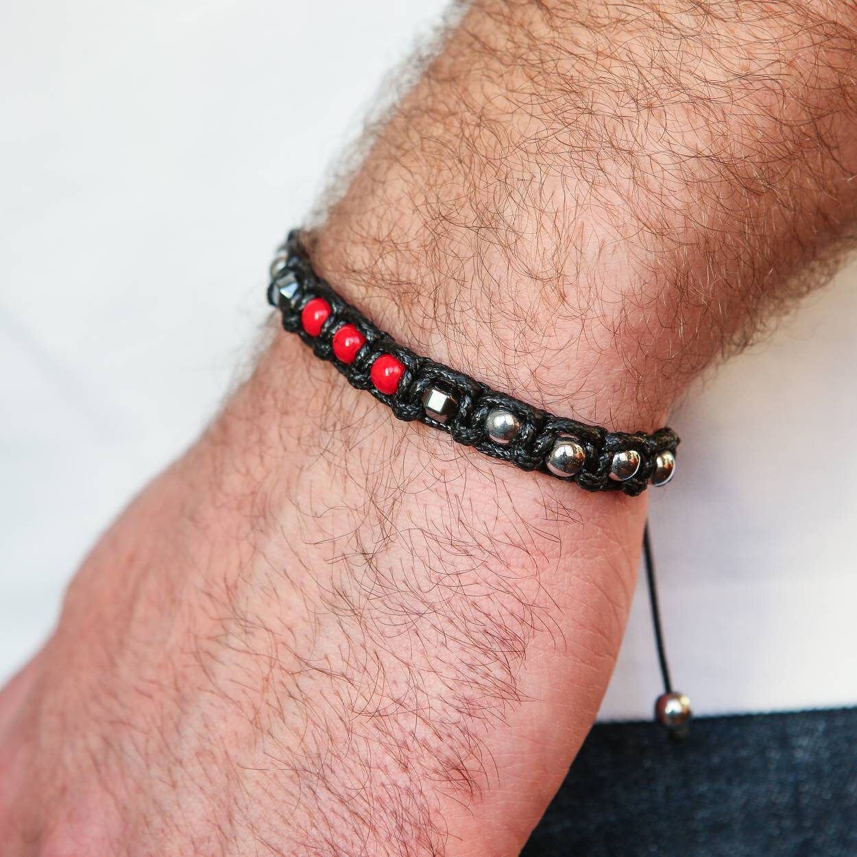 Red Coral Bracelet for Men Unisex : Exclusive Protection and Balance Jewelry • Red Gemstone Bracelet • Mindfulness Jewelry • Gift for Him
