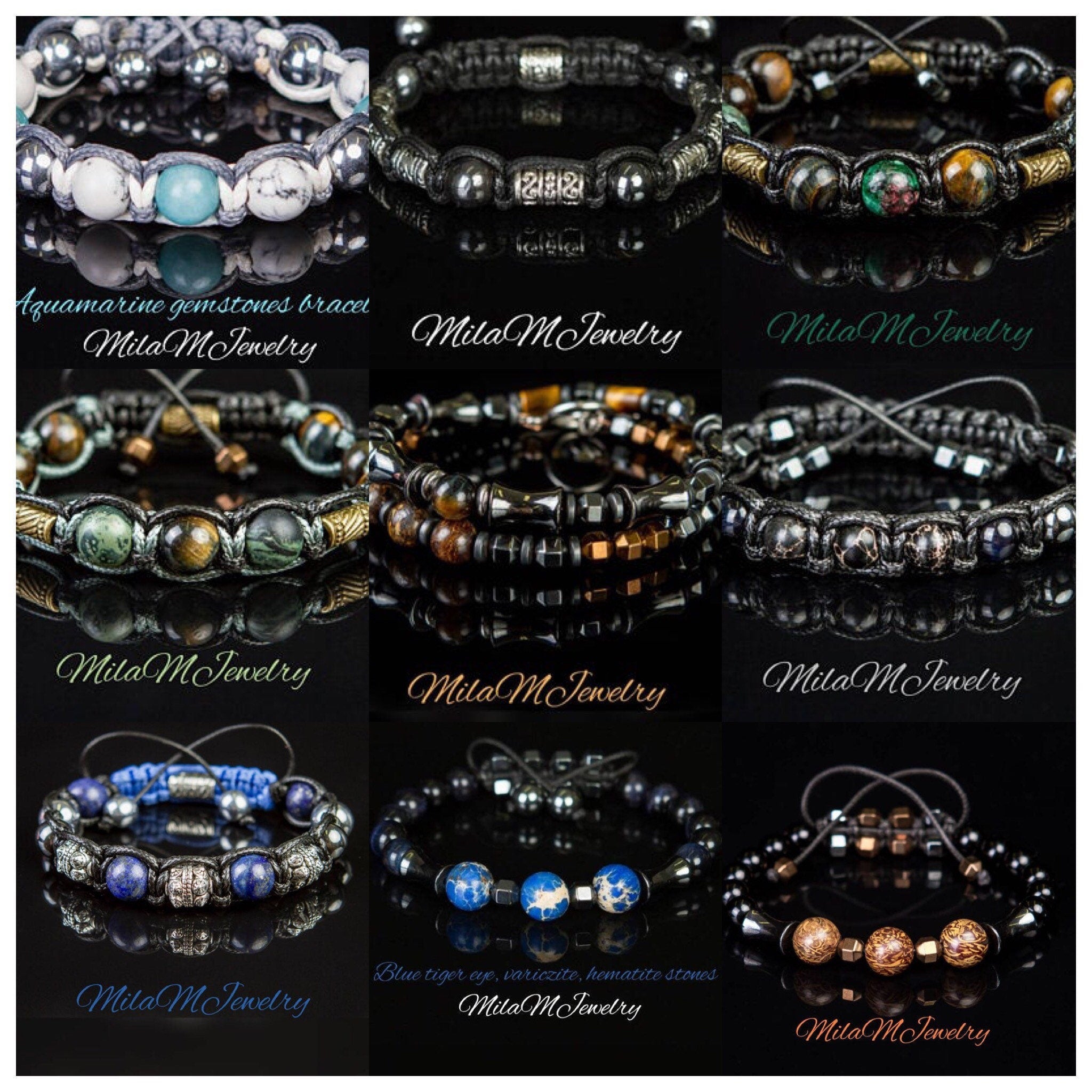 Custom Mens Bracelet beads gemstones, silver, gold with Healing Powers Special Meaning • Personal Touch  Expert Advice