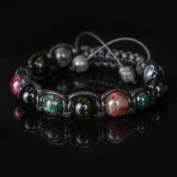 Protection bracelet for men Black tourmaline, anyolite, bloodstone bracelet men Gift for husband Exclusive Luxury bracelet stone  prosperity