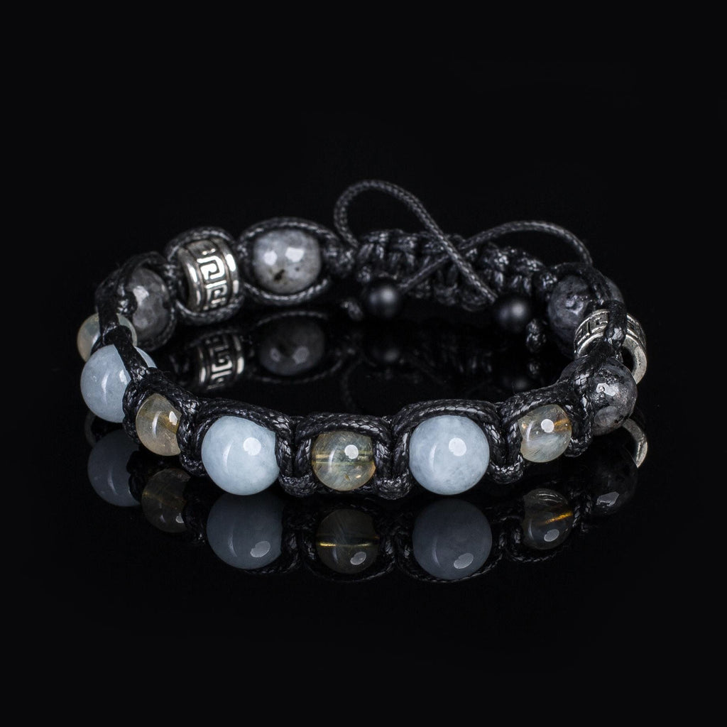Mens bracelet Aquamarine • Citrine bracelet man• Men’s charms Confidence Yoga Bracelet Solar Plexus chakra - growth and development