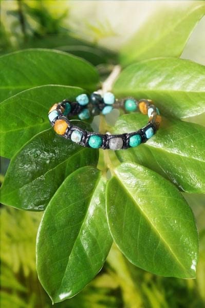 Men’s Turquoise Bracelet • Tiger Eye • Malachite • Labradorite • Emerald Fuchsite  • Protection Bracelet for Men •  Prosperity Gift •