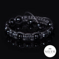 Black Men's Shamballa Bracelet with Hematite and Black Onyx. Handmade Bracelets Great Gifts for Him