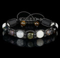 Protection Bracelet for Men, Black Tourmaline Obsidian Sapphire Bracelet, Grounding Intention Bracelet, Spiritual Jewelry
