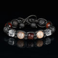Men’s Zodiac Bracelet – Sunstone, Garnet & Lava,  Bull’s Eye, Clear quartz for Leo or Any Sign Seeking Strength Clarity | Handmade Spiritu