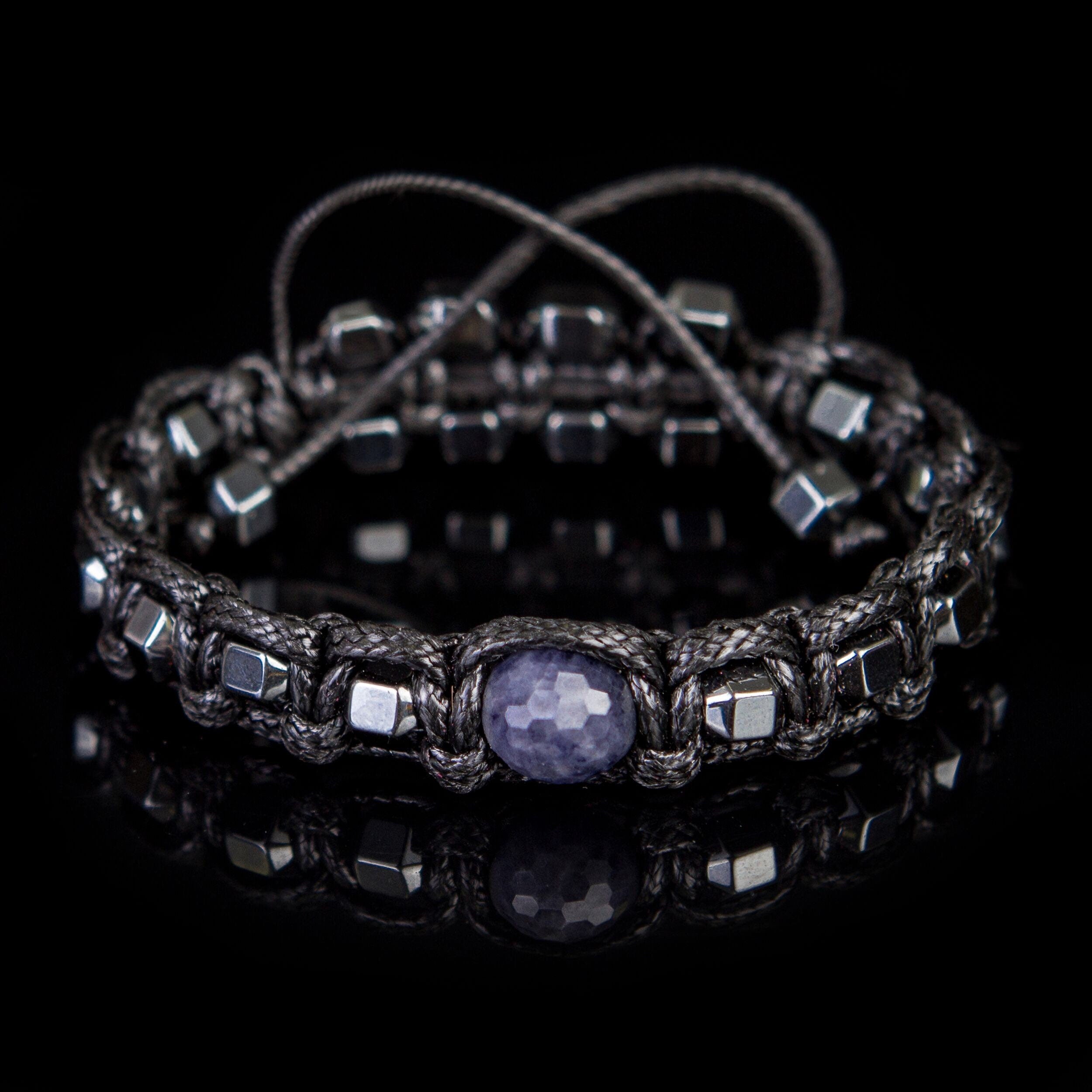 Men's Sapphire Bracelet, Minimalist Men's Gemstone Bracelet. Meaningful Gifts for Men. Bracelet of Protection and Success.