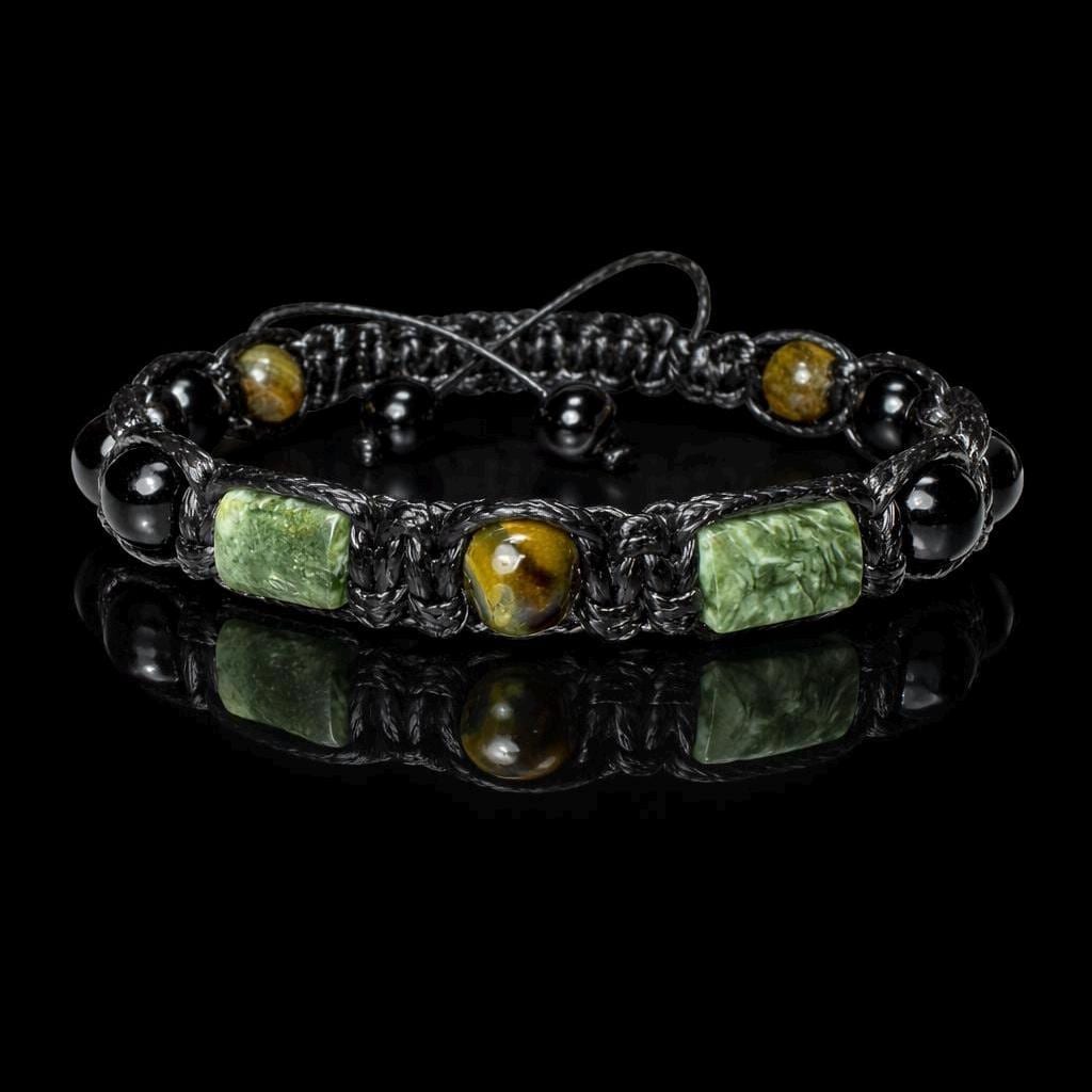 Black Tourmaline Protection Bracelet • Seraphinite Balance Bracelet • Grounding Energy Jewelry • Gift for Him