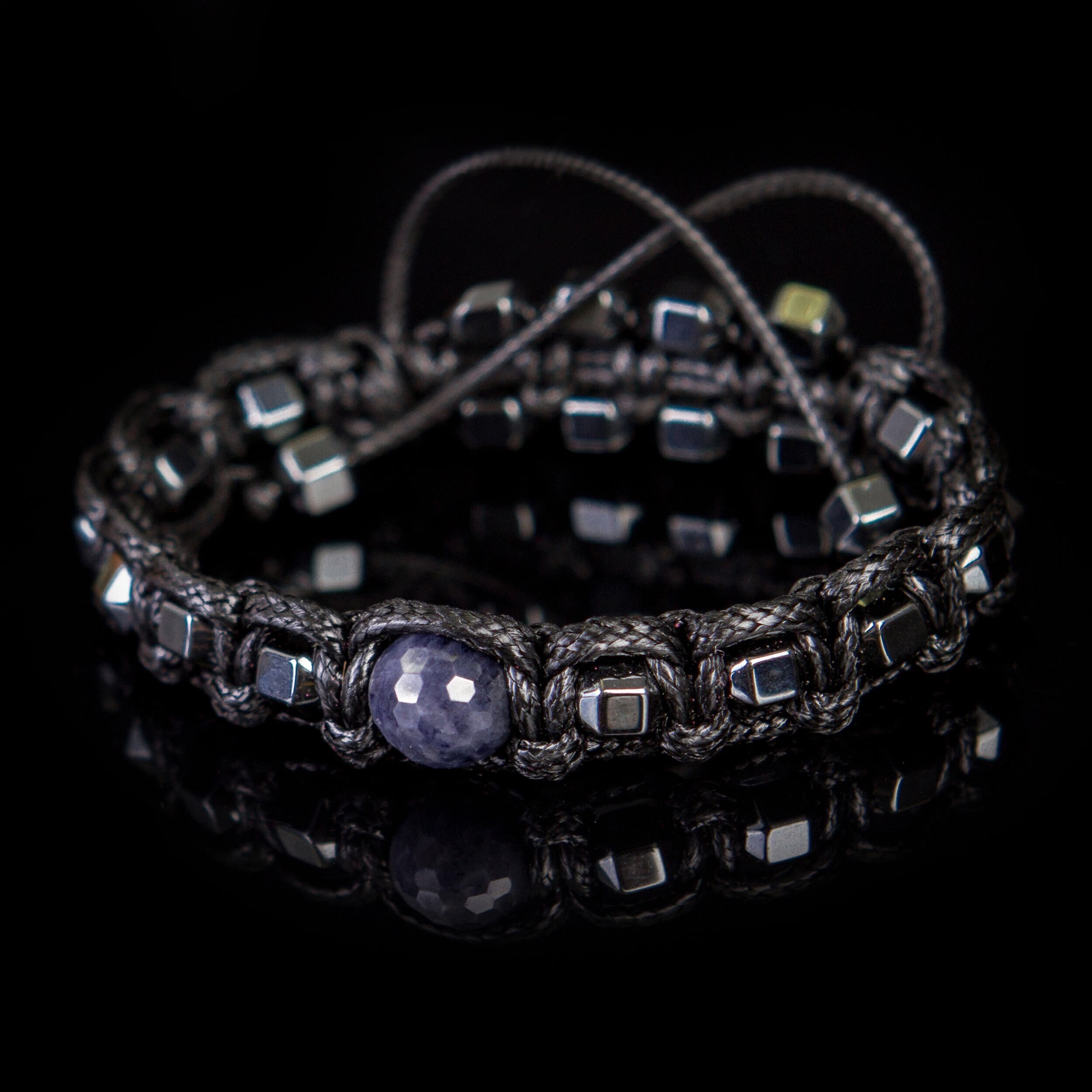Men's Sapphire Bracelet, Minimalist Men's Gemstone Bracelet. Meaningful Gifts for Men. Bracelet of Protection and Success.