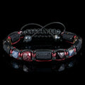 Men’s Black Tourmaline Bracelet with Real Sapphire  Garnet Gemstones – Protective Bracelet for Men, Perfect Birthday Gift for Aries