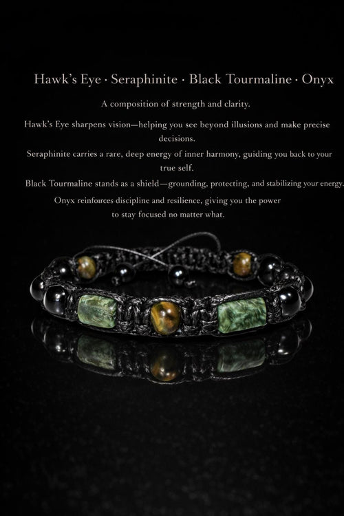 Black Tourmaline Protection Bracelet • Seraphinite Balance Bracelet • Grounding Energy Jewelry • Gift for Him