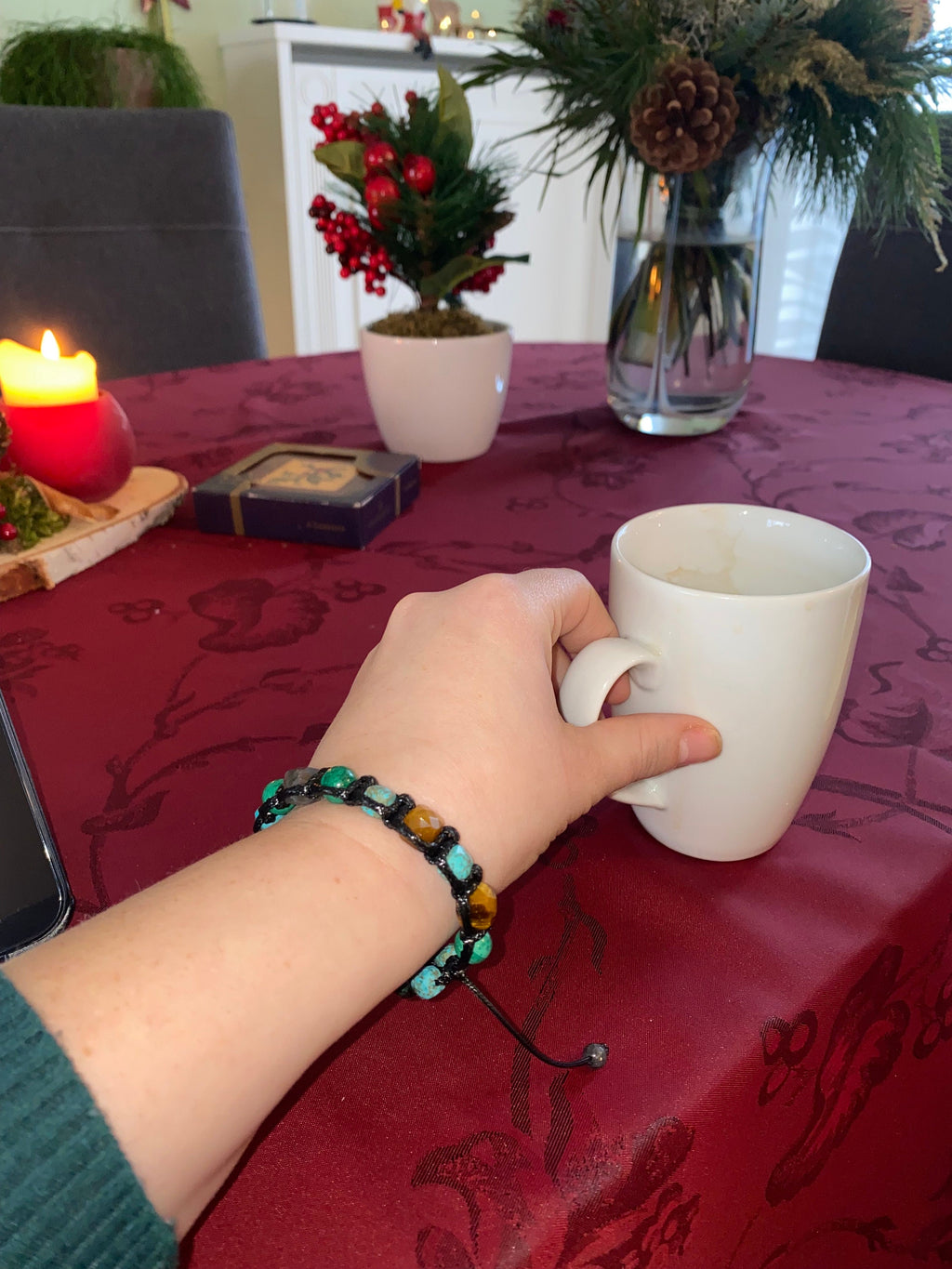 Men’s Turquoise Bracelet • Tiger Eye • Malachite • Labradorite • Emerald Fuchsite  • Protection Bracelet for Men •  Prosperity Gift •