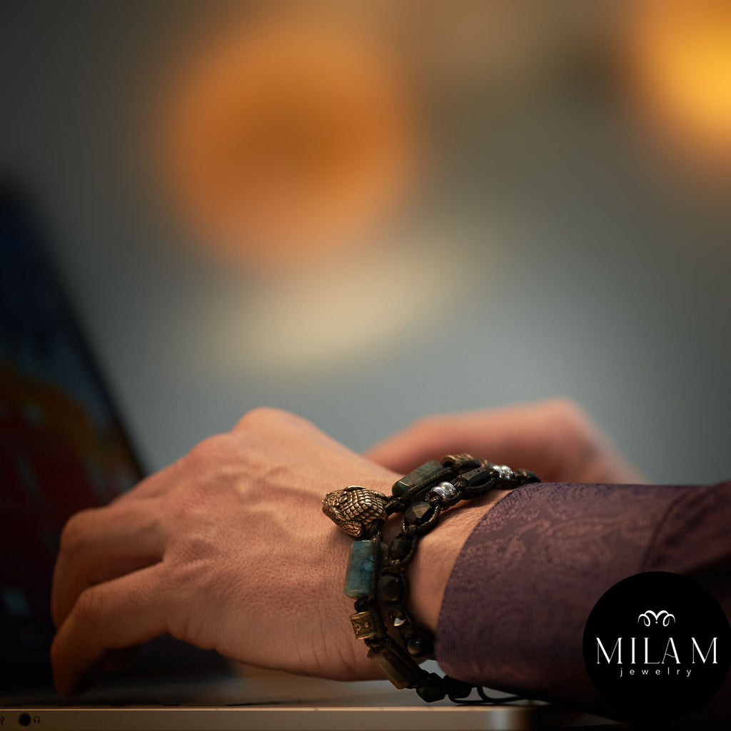 Men's Bracelet Black Tourmaline Protective Bracelet for Men, Talisman to Attract Good Luck. Christmas Gift for Men
