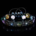 Men’s Prosperity & Abundance Bracelet – Fluorite, Aquamarine, Smoky Quartz, Lepidolite, Moss Agate, Citrine | New Spring Collection 2025