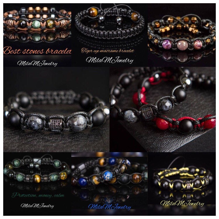 Custom Mens Bracelet beads gemstones, silver, gold with Healing Powers Special Meaning • Personal Touch  Expert Advice
